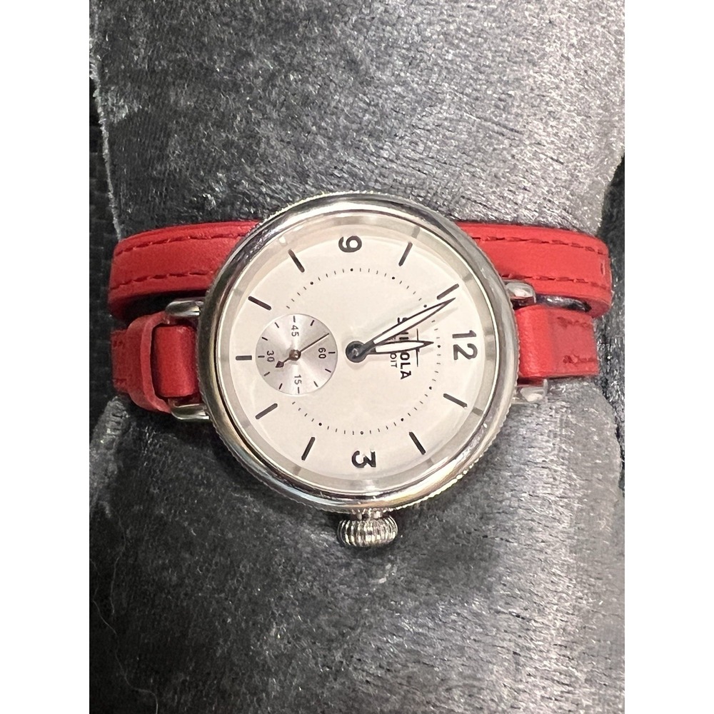 Shinola The Birdy 34mm Silver Watch with Extra Leather Straps S0120141495